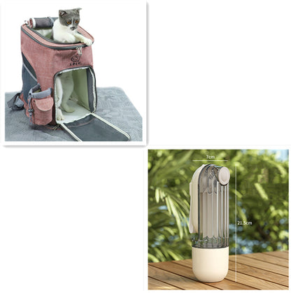 2In1 Pet Water Cup Segment Design Green Dog Walking Portable