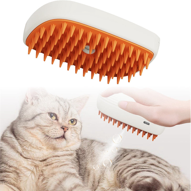USB Rechargeable Pets Steam Brush Spray Massage Comb Pet