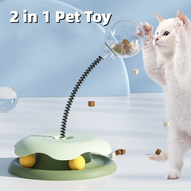 Cat Leakage Food 2 In 1 Toys Turntable Ball Toys Kitten Funn