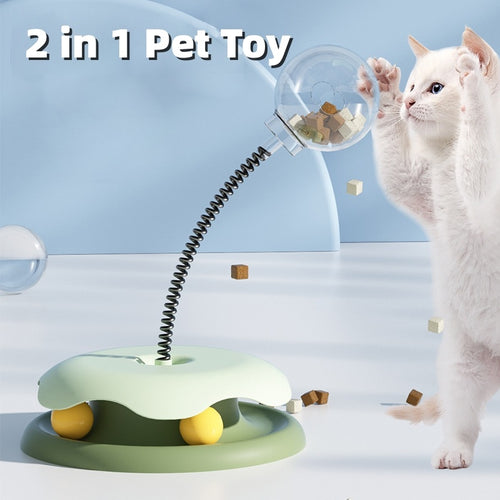 Cat Leakage Food 2 In 1 Toys Turntable Ball Toys Kitten Funn