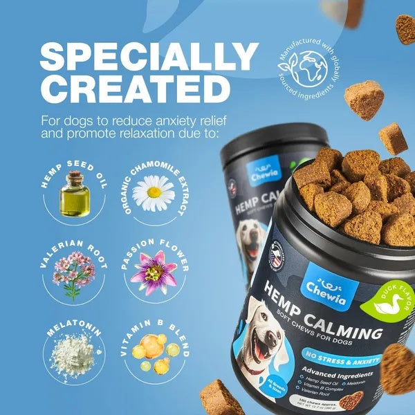 Calming Chews For Dogs Duck Flavor Canine Supplement
