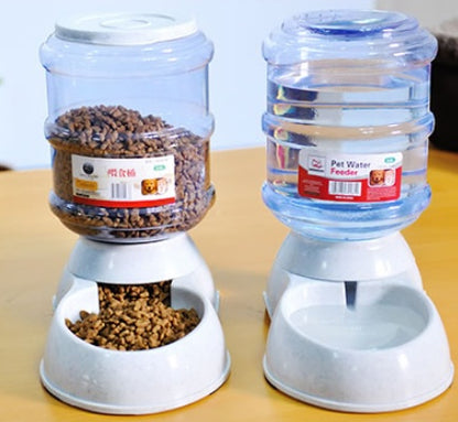 Cats Dogs Automatic Pet Feeder Drinking Water Fountains Large Capacity Plastic Pets Dog Food Bowl Water Dispenser
