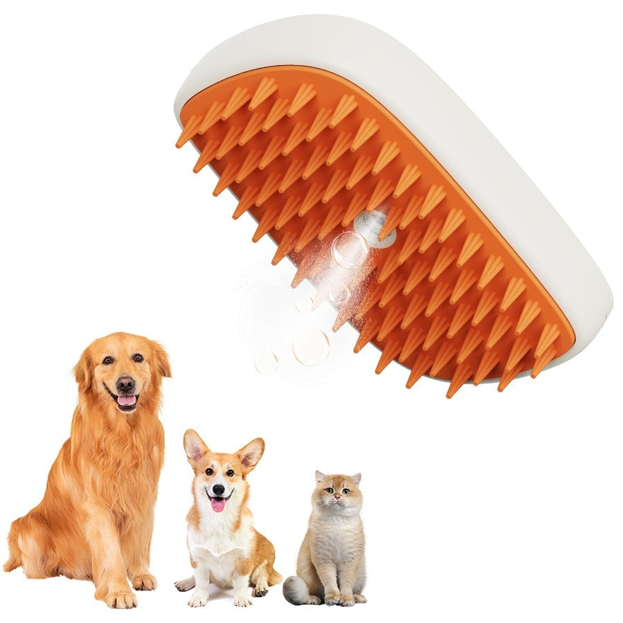 USB Rechargeable Pets Steam Brush Spray Massage Comb Pet