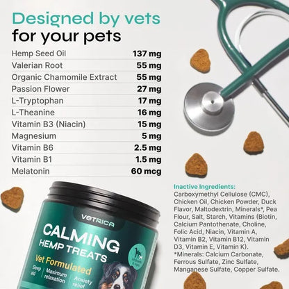 Hemp Calming Chews For Dog Anxiety Relief Duck Favor Calming