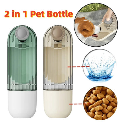 2In1 Pet Water Cup Segment Design Green Dog Walking Portable