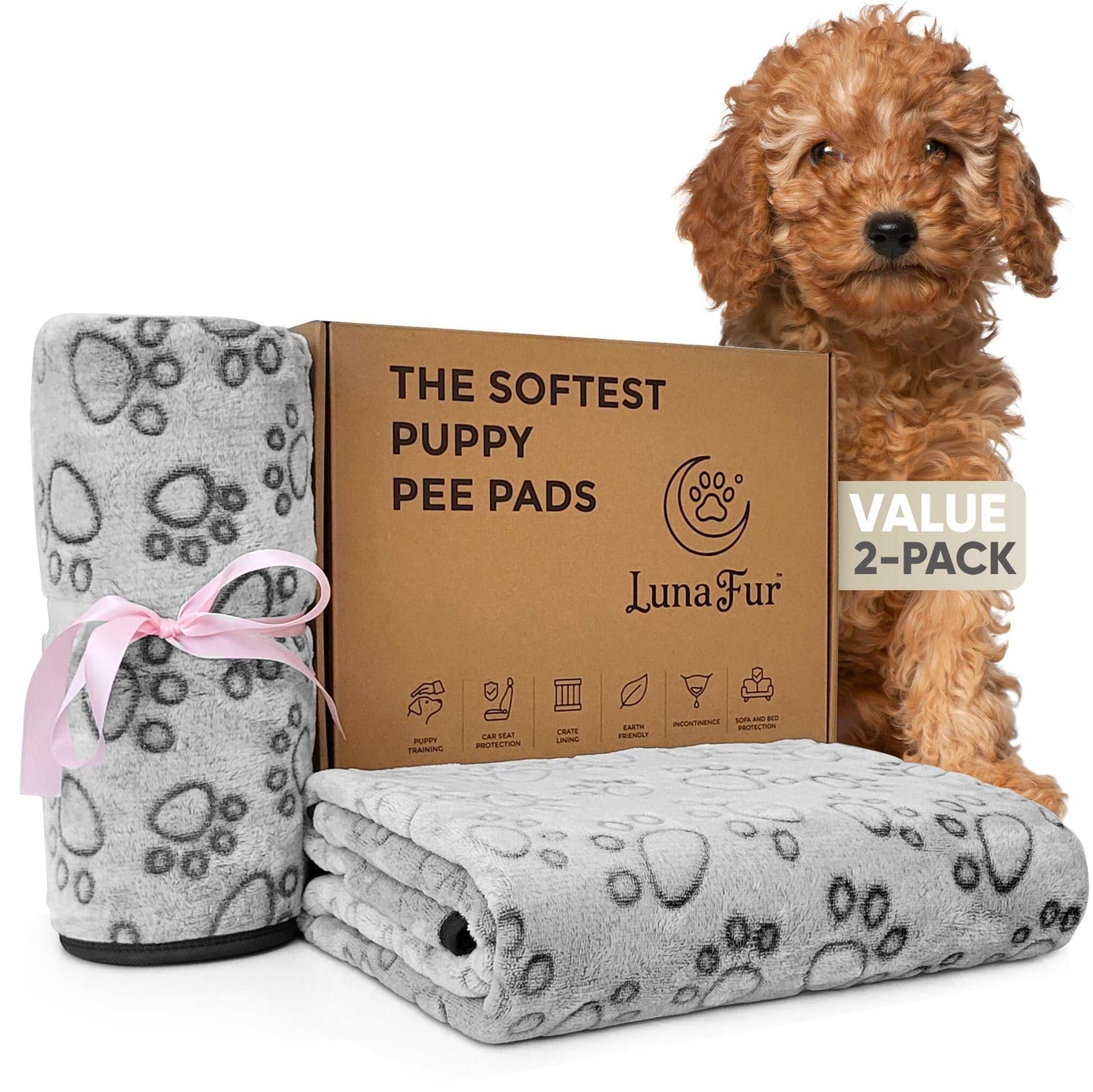 Washable Reusable Puppy Pads for Dogs - 2 Pack