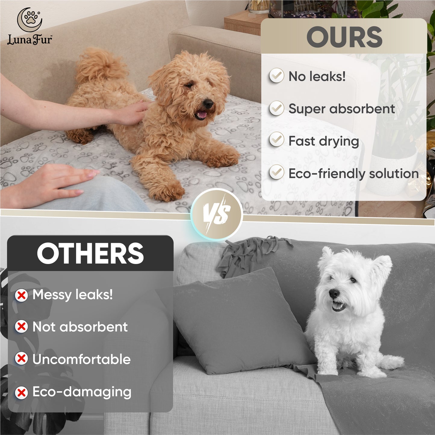 Value 2 Pack - Luna Fur Reusable Puppy Pee Pads