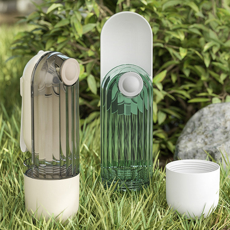 2In1 Pet Water Cup Segment Design Green Dog Walking Portable