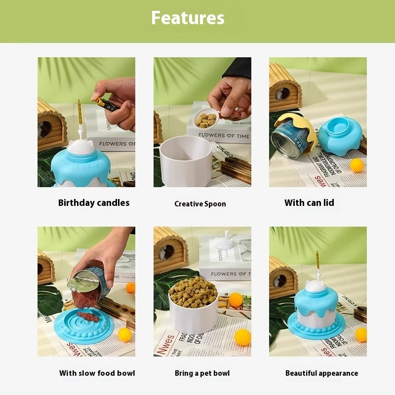 Multifunctional Cake Shape Cat Toy Creative Pet Feeding Bowl