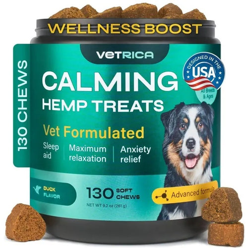 Hemp Calming Chews For Dog Anxiety Relief Duck Favor Calming