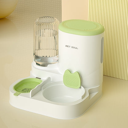 Cat Bowl Automatic Feeding Water Fountain Integrated Double