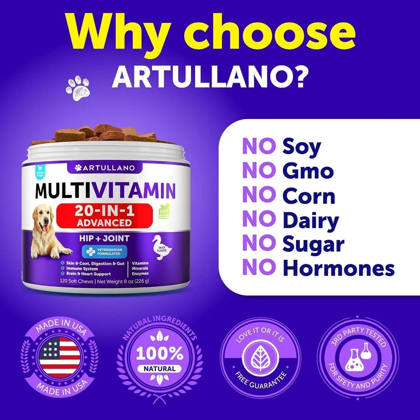Dog Multivitamin Chewable With Glucosamine 20 In 1 Dog