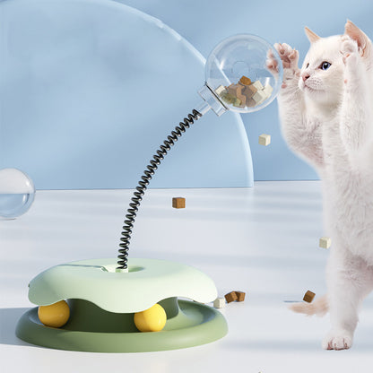 Cat Leakage Food 2 In 1 Toys Turntable Ball Toys Kitten Funn
