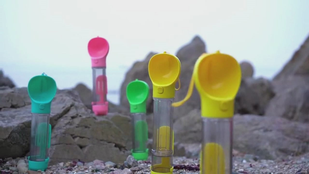 Pet Water Bottle Feeder Bowl Garbage Bag Storage Portable Pet Outdoor Travel 3 In 1 Dog Water Bottle